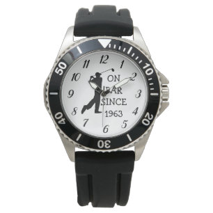 Reloj De Pulsera Golfer Par 60th Birthday Black Golf Elegant Dad