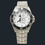 Reloj De Pulsera Golfer Par 80th Birthday Black Golf Elegant Dad<br><div class="desc">Negro,  golfista,  a la par desde 1943,  80 cumpleaños,  elegante,  para papá,  reloj de golf. Puedes personalizarlo con tu fecha de nacimiento. Reloj negro,  elegante,  masculino.</div>
