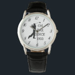 Reloj De Pulsera Golfer Par 90th Birthday Black Golf Elegant Dad<br><div class="desc">Negro,  golfista,  a la par desde 1933,  cumpleaños 90,  elegante,  para papá,  reloj de golf. Puedes personalizarlo con tu fecha de nacimiento. Reloj negro,  elegante,  masculino.</div>