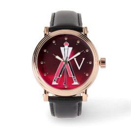 RELOJ DE PULSERA GOLFER ROJO ESTILIZADO DE BURGUNDY, JUGADOR DE GOL