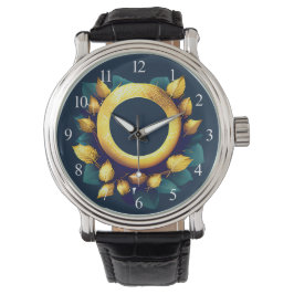 Reloj De Pulsera Golfers Green and Gold Wreath