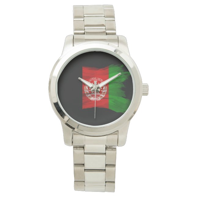 Reloj De Pulsera Golpe de pincel de bandera de Afganistán, bandera  (Anverso)