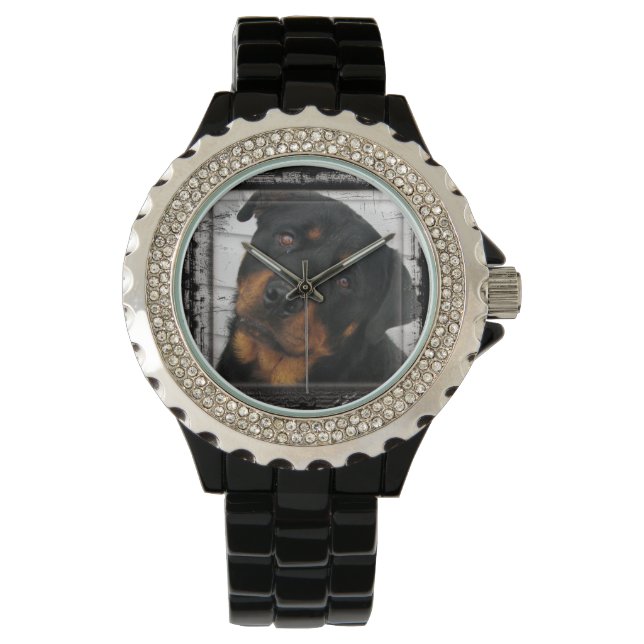 Reloj De Pulsera Gorgoge Rottweiler Dog cara personalizada (Anverso)