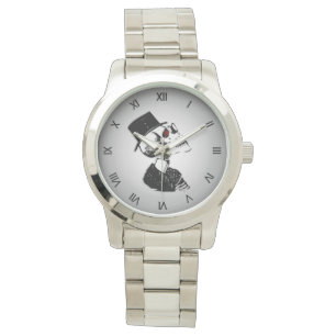 Reloj De Pulsera Gorra con cráneo / esqueleto números romanos negro