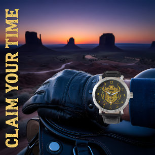 Reloj De Pulsera Gorra Cowboy Arte de búfalo dorado