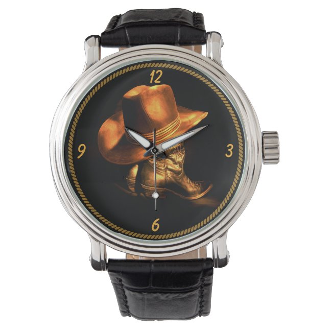 RELOJ DE PULSERA GORRA Y BOTES DE COWBOY (Anverso)