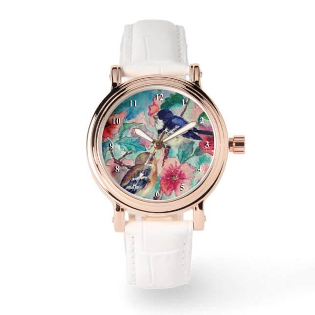 Reloj De Pulsera Gorriones Lindos Observan (Anverso)