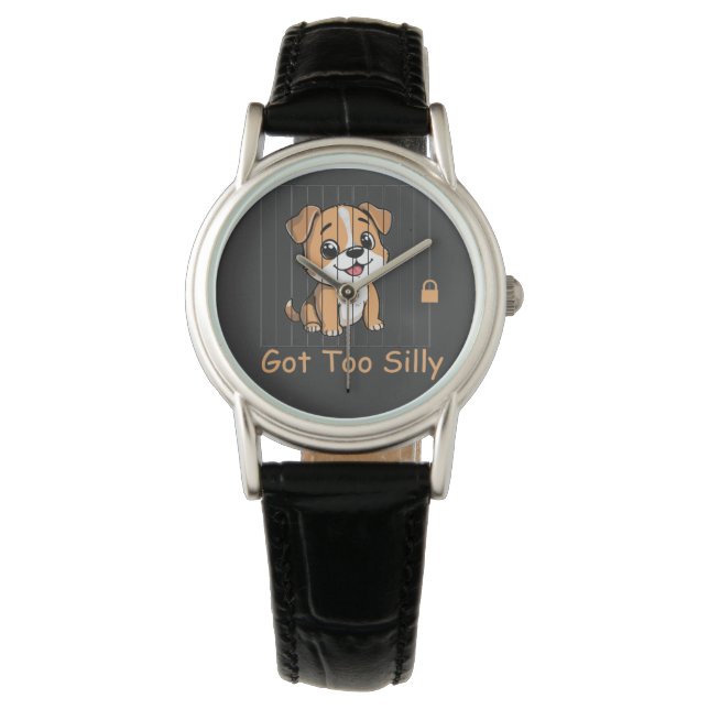 Reloj De Pulsera Got Too Silly Funny Dog Pun Humor (Anverso)