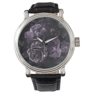 Reloj De Pulsera Gótico floral Rosa morado de lavanda