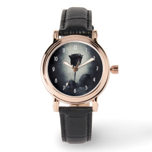 Reloj De Pulsera Gótico Rosa negro goteando sangre macabra