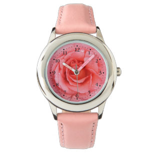 Reloj De Pulsera Gotitas de Agua de Rosa Rosa Romántica
