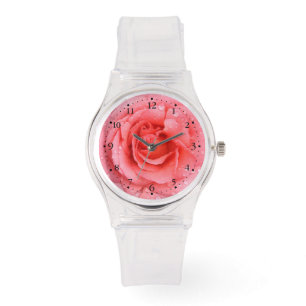 Reloj De Pulsera Gotitas de agua de rosa rosa romántico