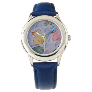 Reloj De Pulsera Gotitas de lluvia en patitos de vigilancia