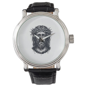 Reloj De Pulsera Grabado Antiguo Corona de Espinas Retrato Sagrado