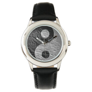 Reloj De Pulsera Grabado en relieve Yin Yang Dragon