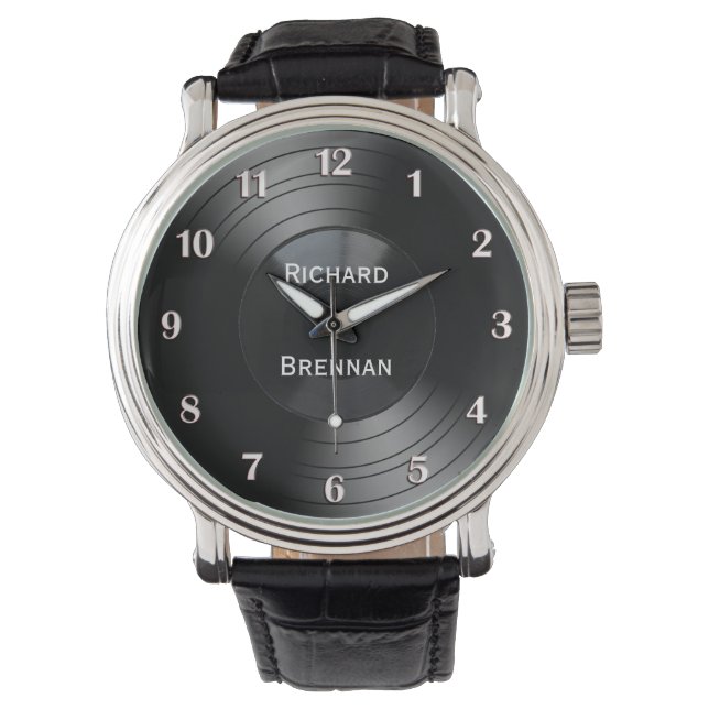 Reloj De Pulsera Grabar álbumes de Novedad personalizada Números bl (Anverso)