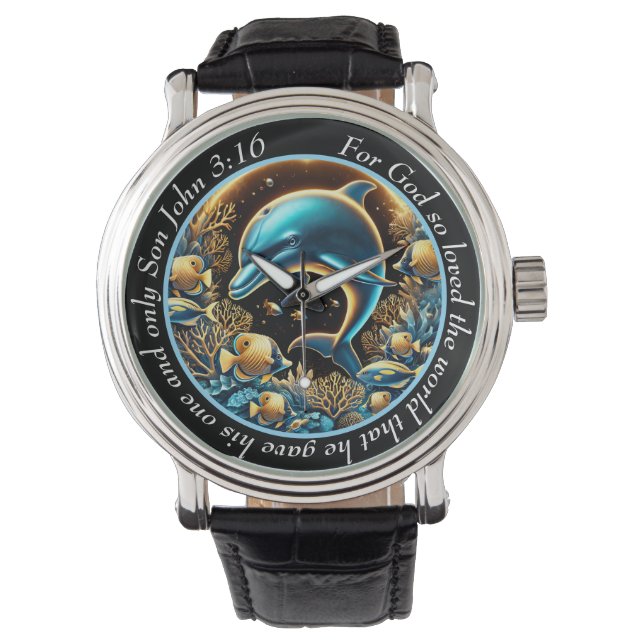 Reloj De Pulsera Graceful Dolphin Timepiece Ocean Faith (Anverso)