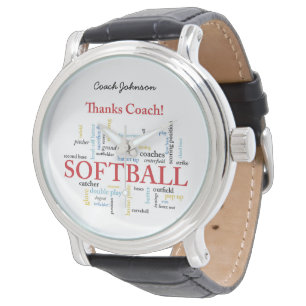 Reloj De Pulsera Gracias Al Entrenador De Softball Palabras De Grup