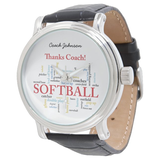 Reloj De Pulsera Gracias Al Entrenador De Softball Palabras De Grup (Angular)