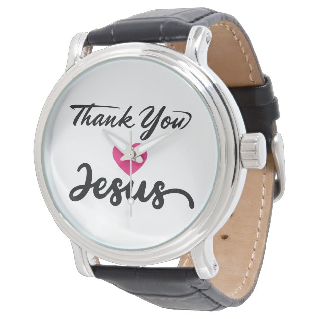 Reloj De Pulsera Gracias Jesús | Corazón de fe cristiana moderna (Angular)
