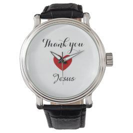 Reloj De Pulsera Gracias Jesús | Corazón de fe cristiana moderna