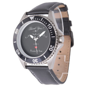 Reloj De Pulsera 'Gracias Papá' Fuentes Blancas Corazón Rojo Cara N
