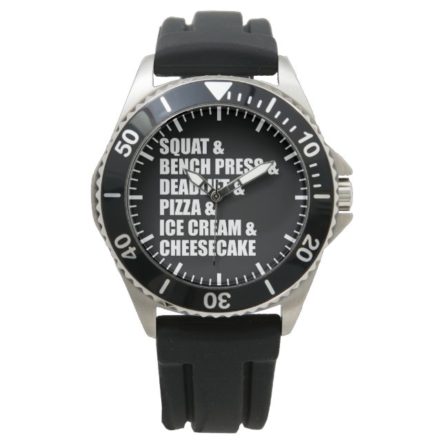 Reloj De Pulsera Graciosa Bodybuilding Gym Pizza Helado Crema Paste (Anverso)