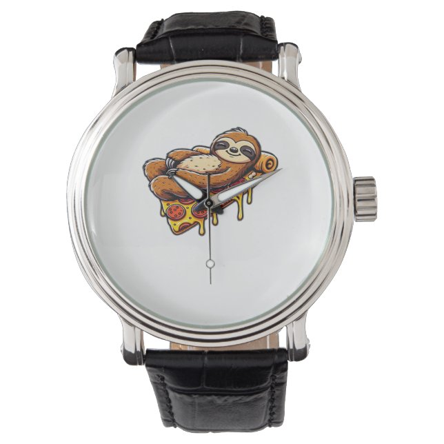 Reloj De Pulsera Graciosa comida en eslovaco pizza, Kawaii Animal L (Anverso)