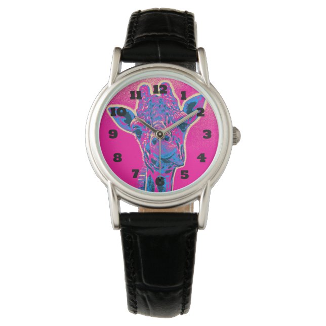 Reloj De Pulsera Graciosa jirafa sacando su lengua (Anverso)