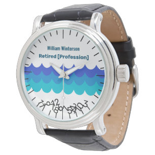 Reloj De Pulsera Graciosa Jubilación Nombre Personalizado Número De