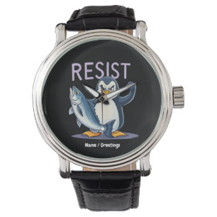 Reloj De Pulsera Graciosa resistencia a la protesta pingüina contra