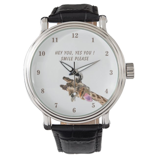 Reloj De Pulsera Graciosa y juguetona Mirada Sonrisa - Texto Person (Anverso)