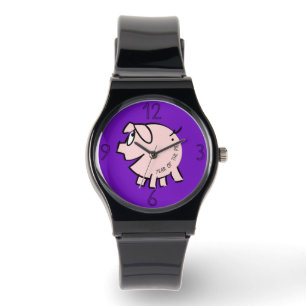 Reloj De Pulsera Gracioso 3 Personalizados Ilustracion Año Cerdo Cu