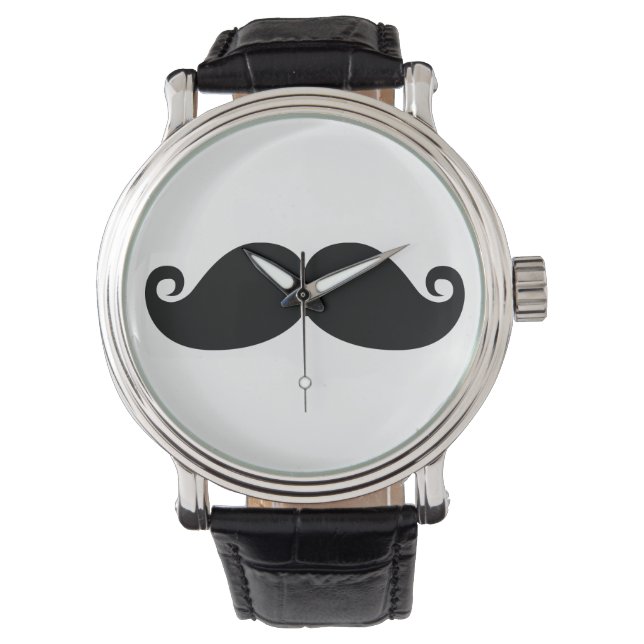 Reloj De Pulsera Gracioso bigote negro vintage (Anverso)