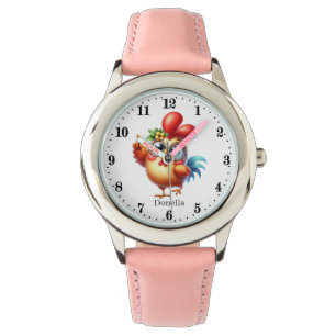Reloj De Pulsera Gracioso chicas de niños rooster agregar nombre