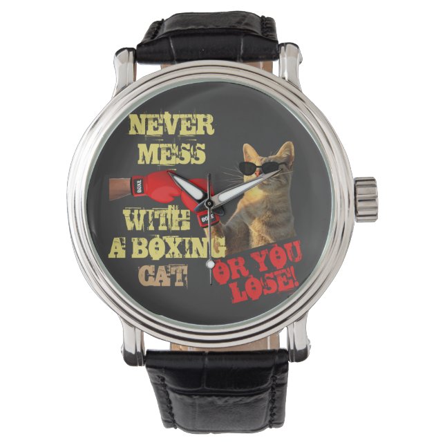 Reloj De Pulsera Gracioso gato de Boxer | Amantes del gato lindo Ke (Anverso)