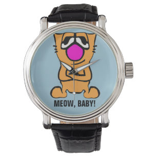 Reloj De Pulsera Gracioso gato mira, Gibby Cat