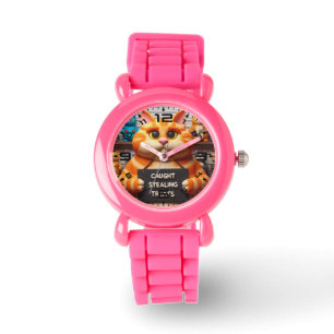 Reloj De Pulsera Gracioso gato - Niños rosados Watch