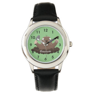 Reloj De Pulsera Gracioso gopher digging personalizado ilustracion