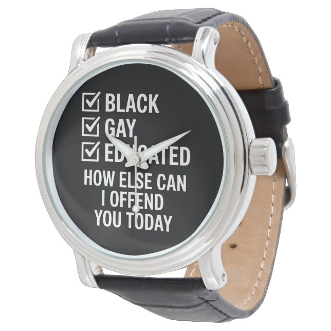 Reloj De Pulsera Gracioso orgullo gay negro apoya los derechos LGBT (Angular)