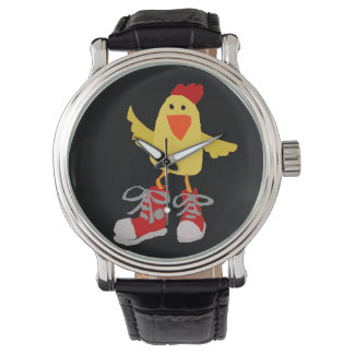 Reloj De Pulsera Gracioso pollo amarillo bailando