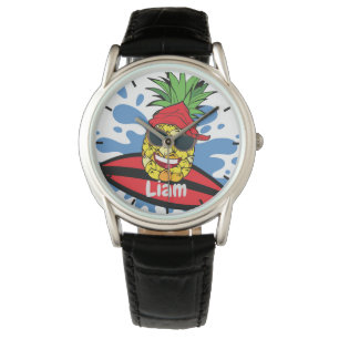 Reloj De Pulsera Gracioso Surfing Pineapple