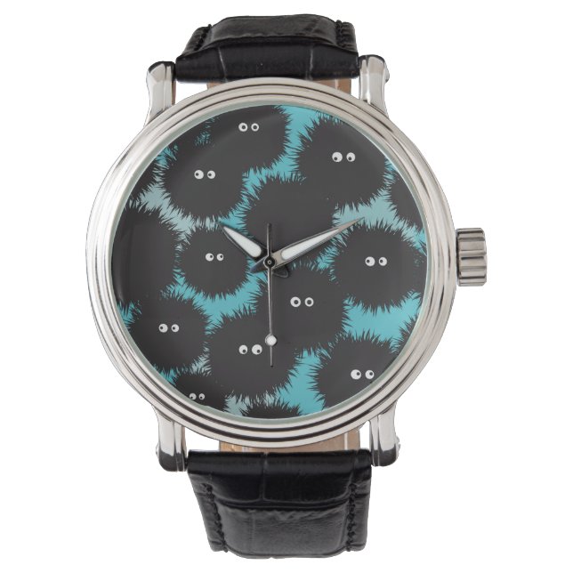 Reloj De Pulsera Graciosos monstruos esponjosos negros (Anverso)