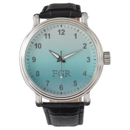Reloj De Pulsera Gradiente Aquamarino Números mínimos de monograma