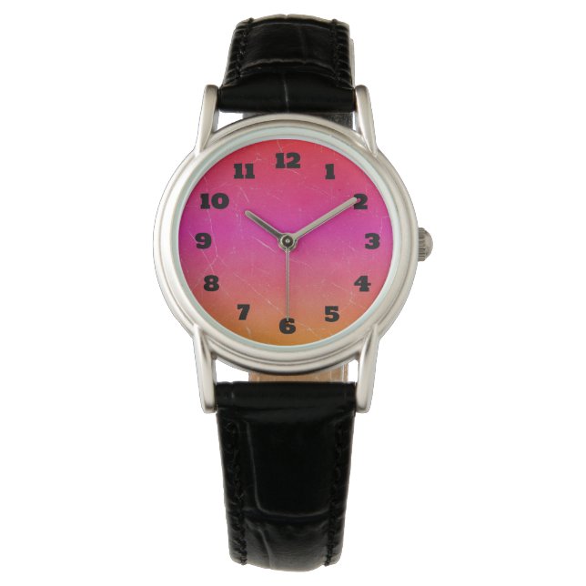 Reloj De Pulsera Gradiente de arcoiris arte abstracto (Anverso)