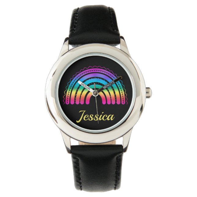Reloj De Pulsera Gradiente de arcoíris boho colorido (Anverso)