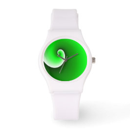 Reloj De Pulsera Gradiente de espiral blanca verde