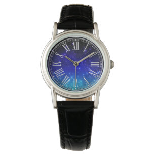 Reloj De Pulsera Gradiente de galaxia de estrellas azul oscuro Crep