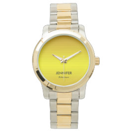 Reloj De Pulsera Gradiente de oro de nombre personalizado