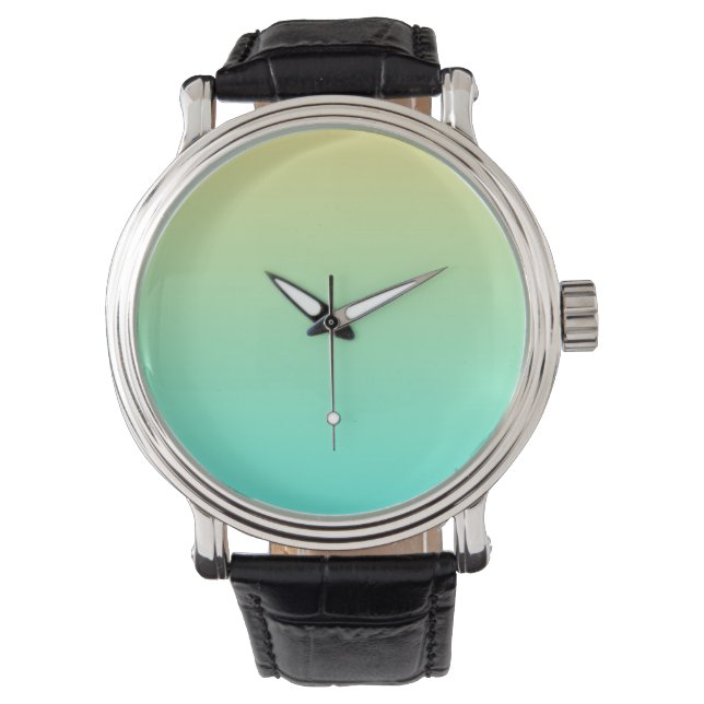 Reloj De Pulsera Gradiente Simple Amarillo Pastel Turquesa (Anverso)